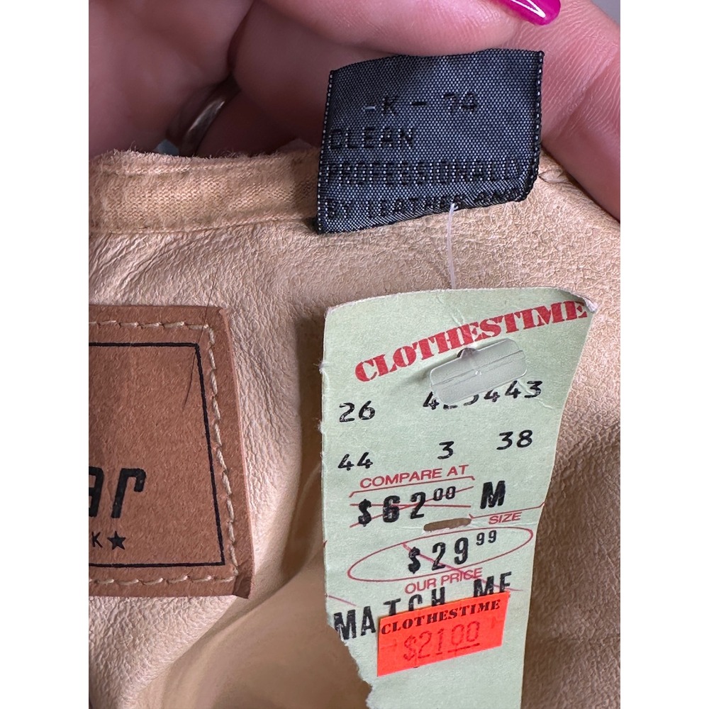 Liz Claiborne Lizwear Vest Medium Tan Suede Leather Vintage 90s Boho Western NEW - Picture 8 of 10